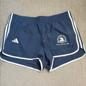 Adidas Women's Blue Running Shorts with White Trim Boston Marathon 2024